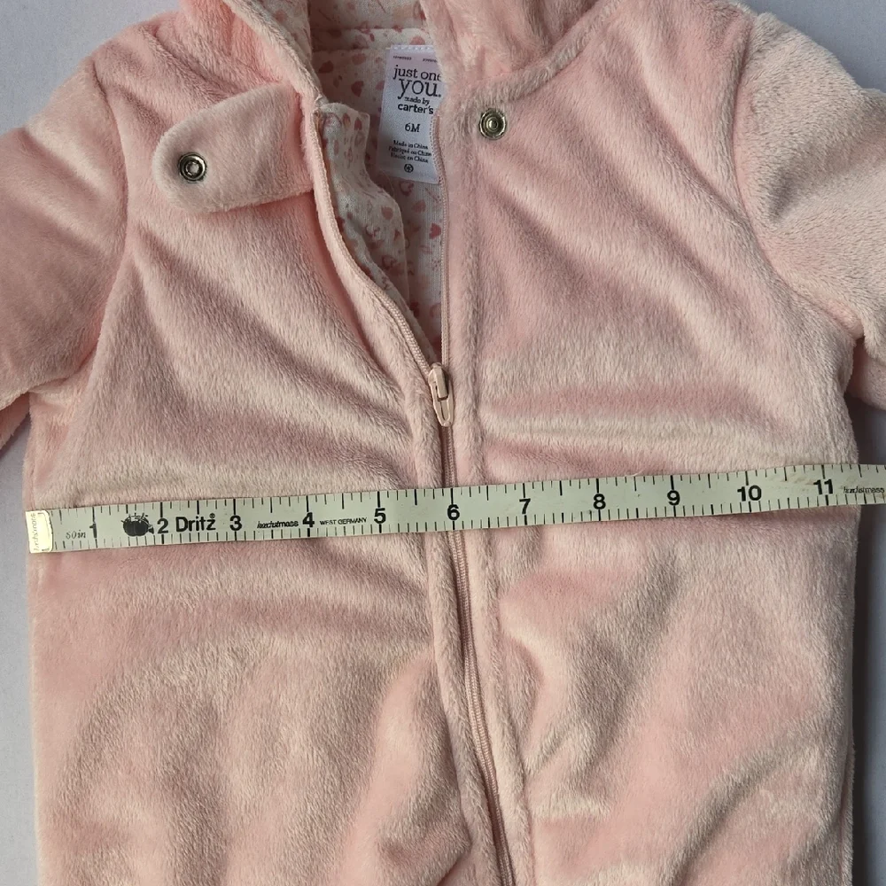 Carter's 6mo Pink Llama/Sheep Hooded Baby Bunting Pram One Piece